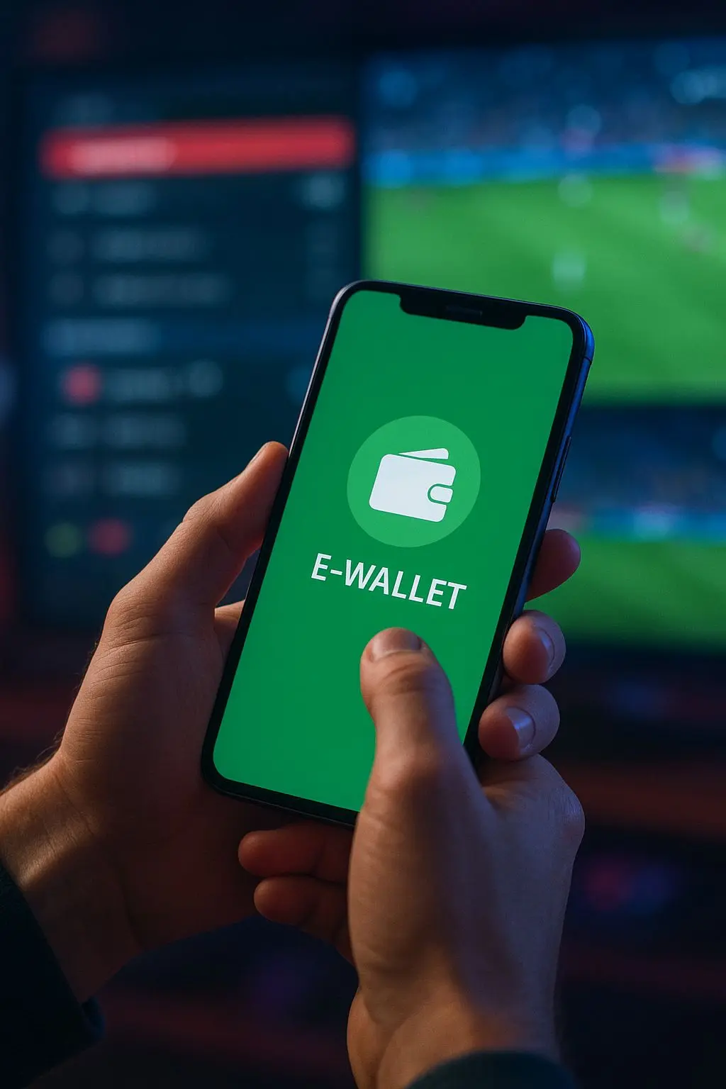 Utilizador no telemóvel com Skrill e 20Bet em segundo plano