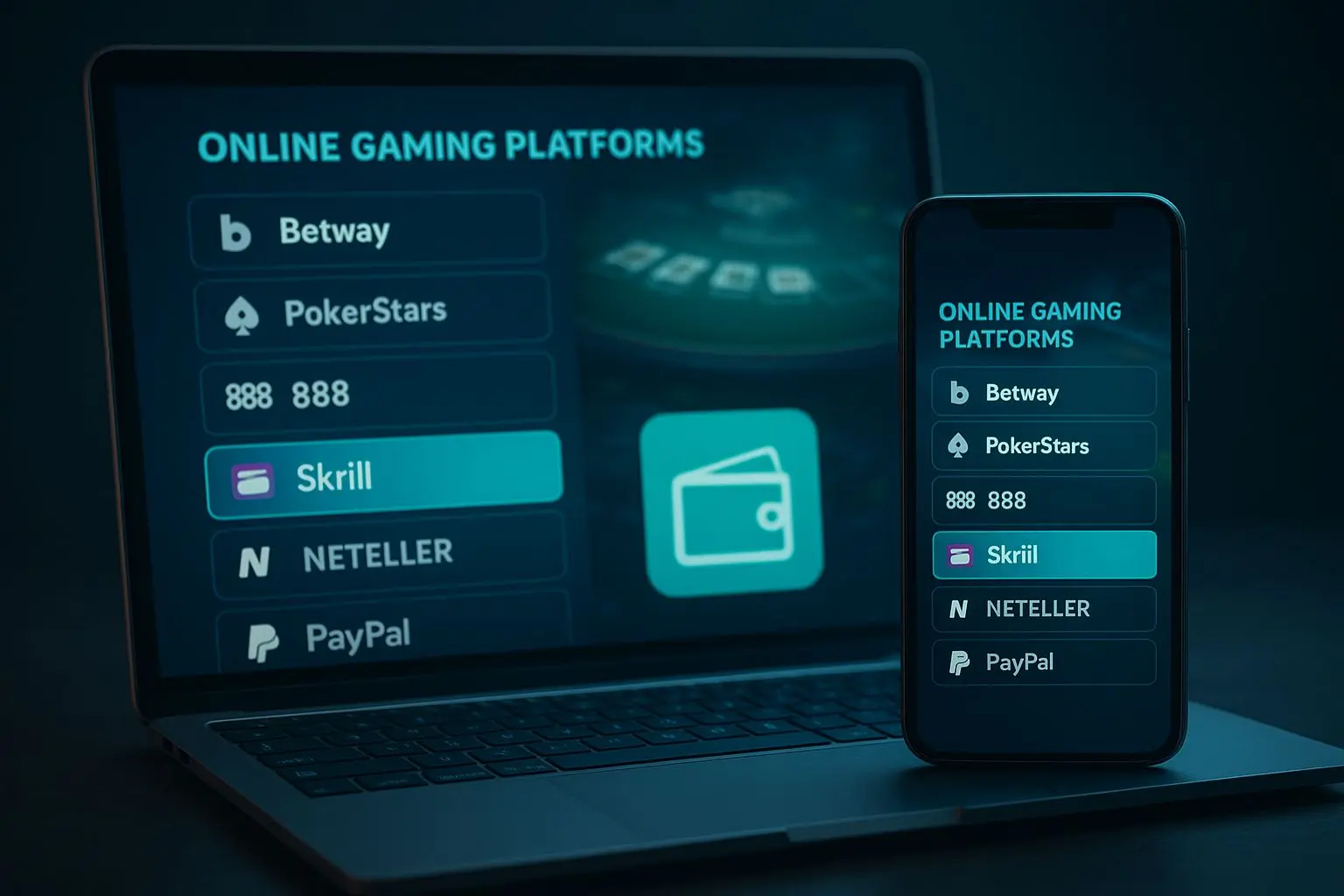 Comparação de plataformas com carteira digital e blackjack