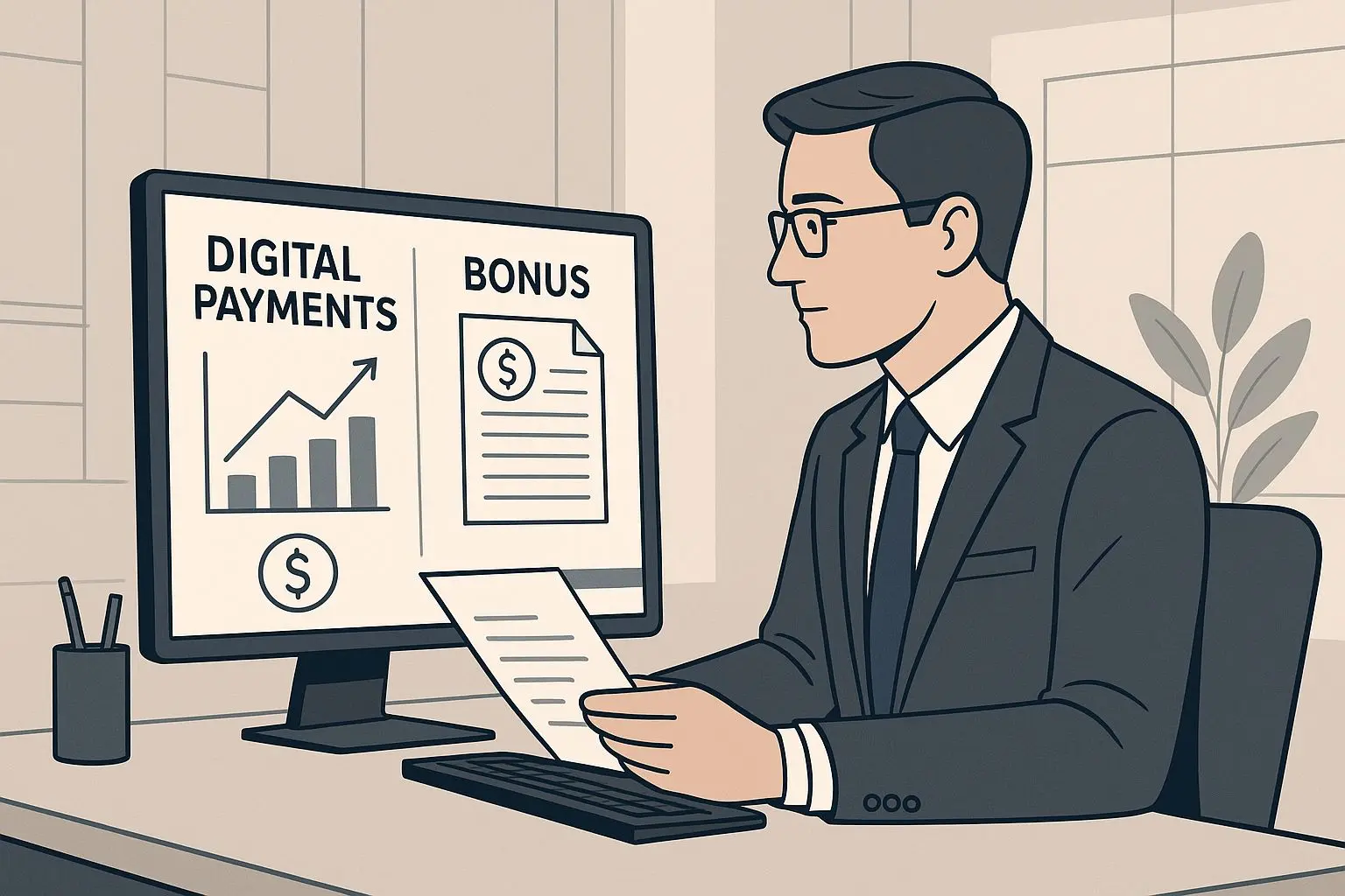 Especialista a analisar promoções e métodos de pagamento digitais