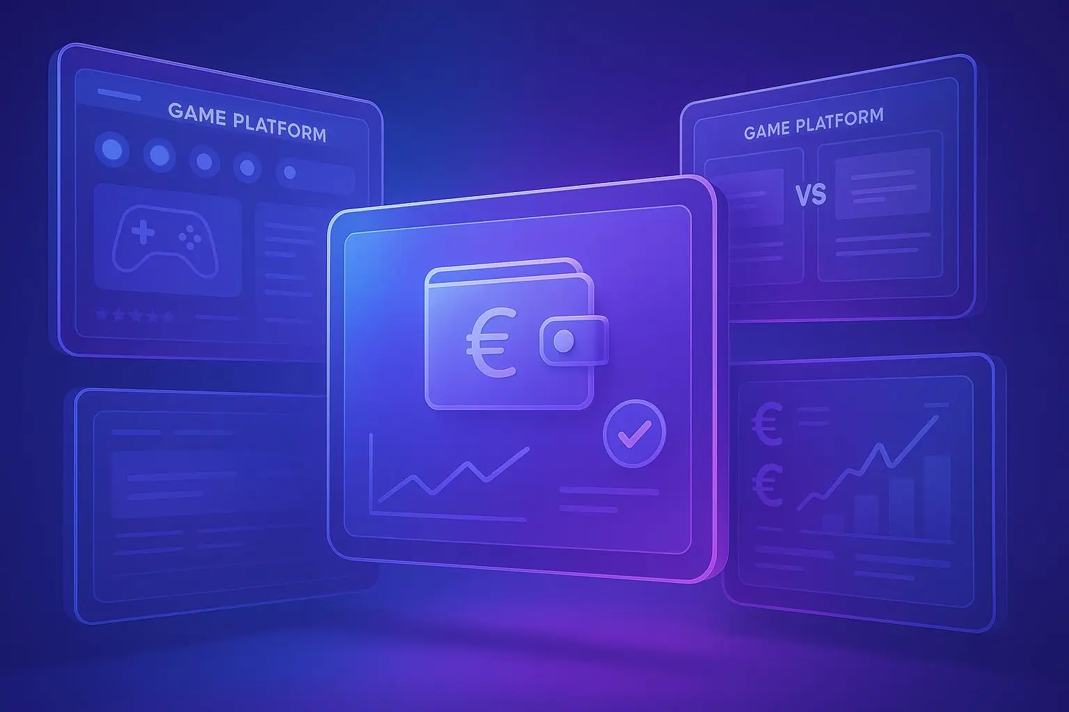 Comparação visual de plataformas com pagamentos por carteira digital e valores baixos em euros