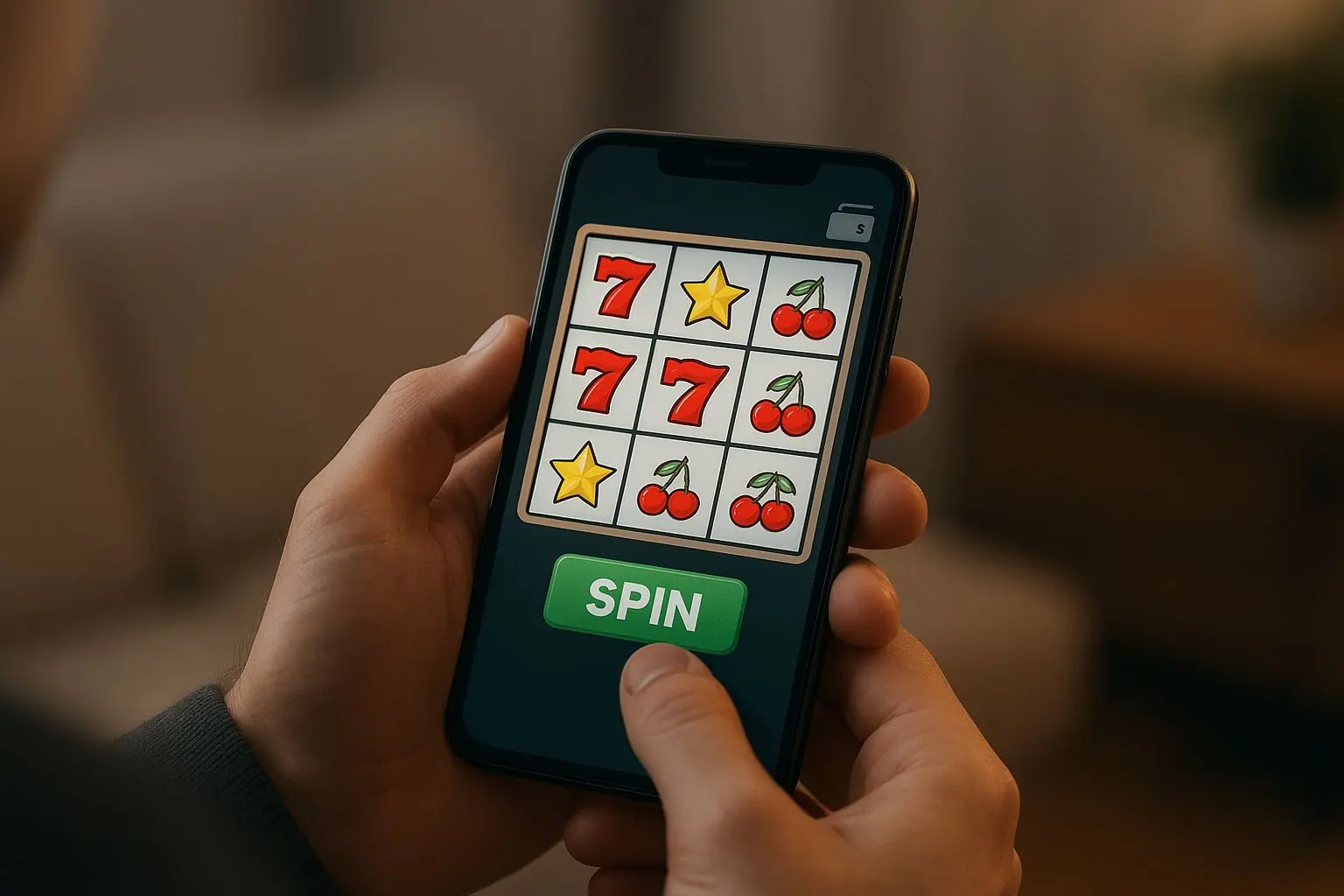 Utilizador a aceder a slots num smartphone com carteira digital