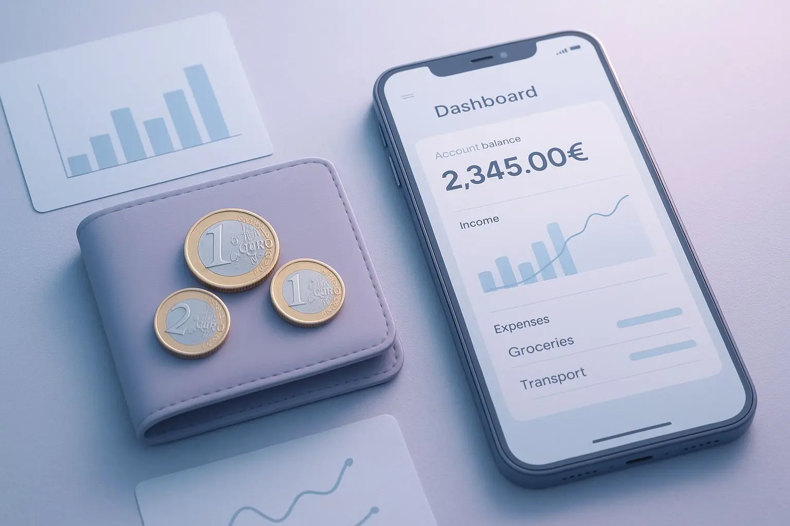 Gestão de orçamento com pequenas quantias em carteira digital