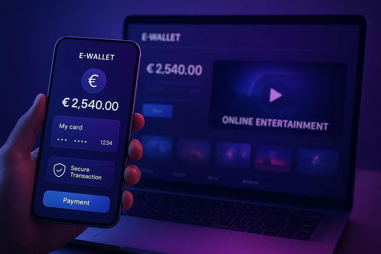 Carteira digital no telemóvel ligada a plataforma online