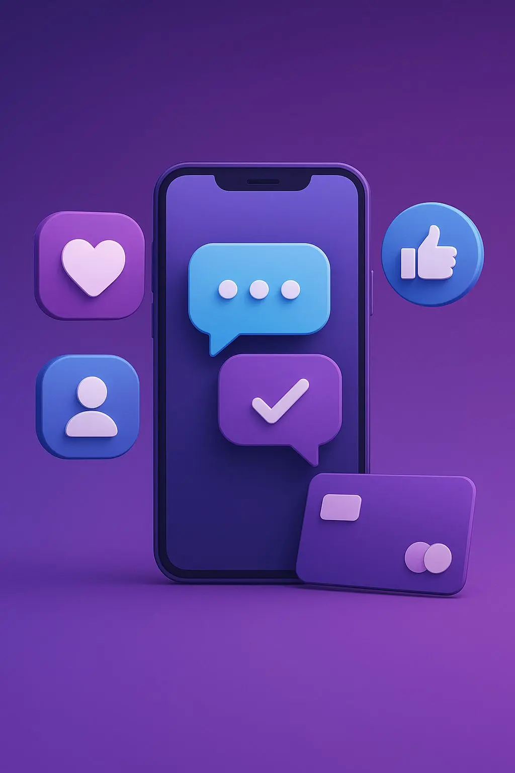 Ícones genéricos de redes sociais ligados a pagamentos digitais